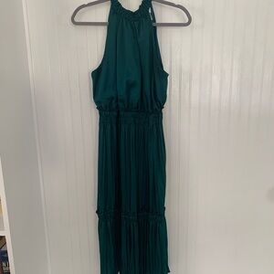Nicole Miller Elegant Green Halter Dress